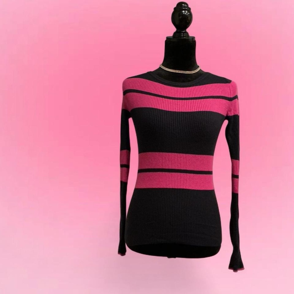 🌸Express Black and Pink Striped Top🌸